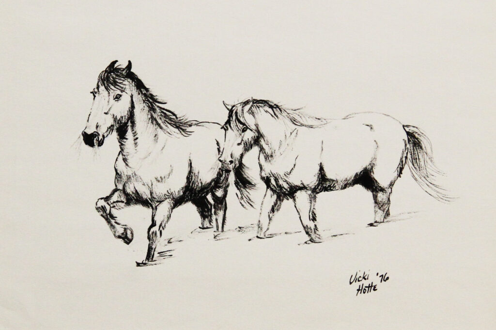 Horses in the Snow - Vick Hotte