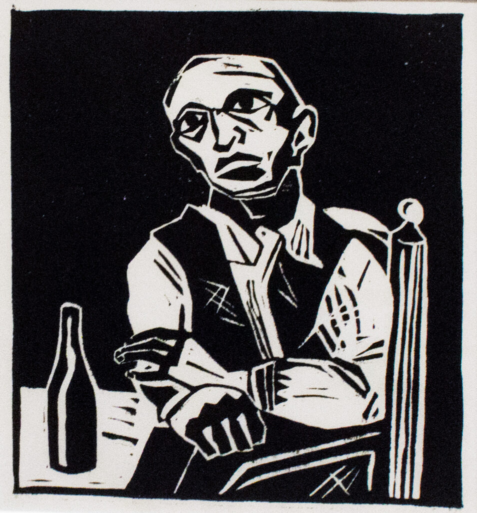 Seated Man with Bottle - Maxwell Bates